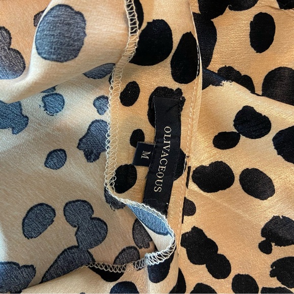 Olivaceous Spotted Cheetah Leopard Mini Slip Satin Sun Dress Medium M sundress - Picture 7 of 10